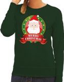 Bellatio Decorations Shoppartners Bv Foute kersttrui Santa - groen - Merry Christmas - Dames - S