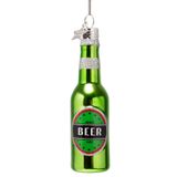 Vondels Boule de Noël - Bouteille de bière verte 12.5cm en verre