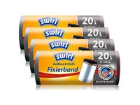 Swirl Vuilniszak Met Fixeerband, 20 Liter, 4 Rollen (4x15 Stuks), Antraciet