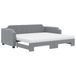vidaXL Slaapbank met onderschuifbed en matrassen 90x190 cm stof lichtgrijs