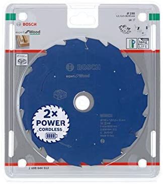 Bosch Expert for Wood Cirkelzaagblad - 190mm - 18 tanden - 1 stuk