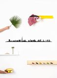The Line Dubai wanddecoratie Skyline - 125 cm - zwart