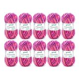 Gründl Viltwol kleur, Oeko-Tex gecertificeerd, 100% scheerwol om te vilten, 50 g / 50 m, naalddikte: 8-9, 10 bollen à 50 g), oranje-fuchsia-paars meerkleurig