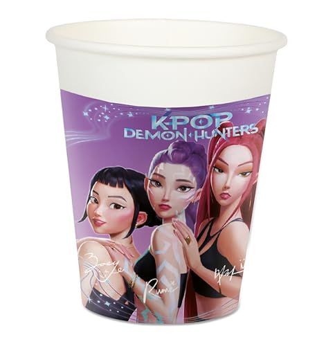 8 K-pop-bekers Demon Hunters van papier, 200 ml