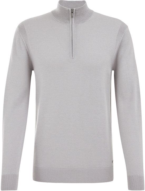 WE Fashion Van Gils Heren regular fit trui met quarter zip