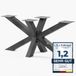 HOLZBRINK Pieds de table en métal support de table pour table basse table d'ordinateur table de jardin 98x40x43 cm acier brut avec vernis transparent 1 pièce