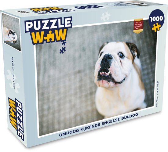 MuchoWow Puzzel Hond - Bulldog - Wit - Legpuzzel - Puzzel 1000 stukjes volwassenen - Sinterklaas cadeautjes - Sinterklaas voor grote kinderen