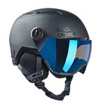 Black Crevice Chamonix Skihelm met vizier, mat zwart/blauw, L (58-61 cm)