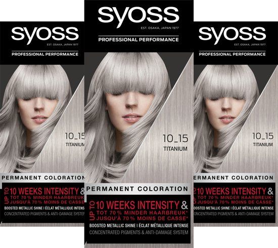 Syoss Color Baseline haarkleuring - 10-15 Titanium - 3 stuks