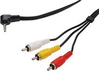 PremiumCord video-verbindingskabel, stereo 3,5 mm, 4-polig - 3 x cinch 1,5 m, zwart