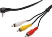 PremiumCord video-verbindingskabel, stereo 3,5 mm, 4-polig - 3 x cinch 1,5 m, zwart