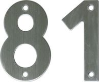 AMIG Huisnummer 81 - massief Inox RVS - 10cm - zilver