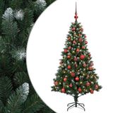 vidaXL Kunstkerstboom met Ballen 150 cm 150 LED's Warmwit
