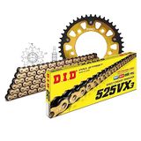 Kettingset DID Stealth 525VX3 / 116 klinknagel slot goud voor Honda CBF N S ABS 600 cc Bj. 2004-2007