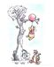 Disney Komar Disney Winnie de Poeh Hang on Wandafbeelding 40x50cm
