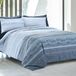Padel Ensemble de literie 100 % coton, pour lit double, couleur bleu, fabrication italienne