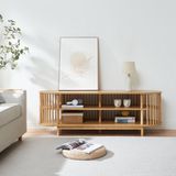 en.casa Tv-meubel Jarvenpaa met 4 open vakken 150x48x50 cm naturel