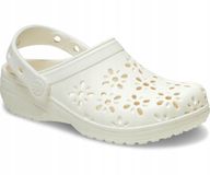 Crocs Classic Floral Cut Out - Kinderen Klompen - EU 27-28 - Chalk - Gebloemd