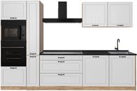 Vicco Complete keukeneenheid R-Line, Wit landelijk/Goudkleurig Eiken, 310 cm zonder werkblad