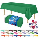 ZIMPLEWARE Groen standaard wegwerp plastic feesttafelkleed [12-pak] 54 x 108 inch rechthoekige tafelhoes voor binnen en buiten gebruik