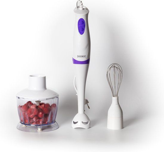 Royalty Line SMS250 Staafmixer Set 3 in 1 - 250W - Wit/Paars