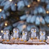 Lumineo Lichtsnoer - 5 verlichte pinguins - LED - Koel wit licht - Voor buiten - IP44