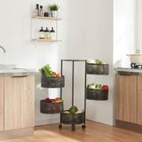 [en.casa] H.T. Trade Service GmbH & Co. KG Keukentrolley Steigen met 5 manden rond staal 89,5xØ33 cm zwart