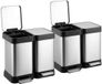 Poubelle - Poubelle pour la cuisine - 20 litres - Inox - Avec couvercle à mécanisme à rouleau - Argenté