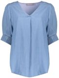 Geisha Nikita denim T-shirt V-hals korte mouw katoen blauw XXL