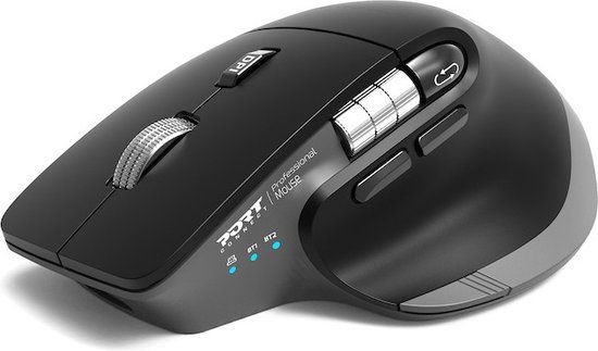 PORT Designs PORT Connect Ultimate - Muis - RF-draadloos + Bluetooth - Rechtshandig - 4000 DPI - 6 knoppen - zwart