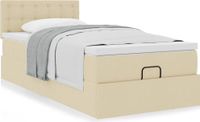 Maison Exclusive - Lit plateforme avec matelas, couleur crème, 90x200 cm, textile