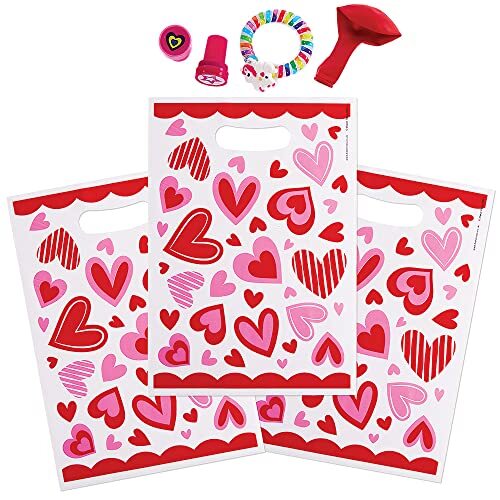 Baker Ross FX505 Hartvormige Feestbuitzakjes - Set van 10, Valentine's Feest Zaks Multipack voor kinderen