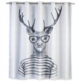 Wenko Douchegordijn 180x200 cm Dier Grijs Textiel Inclusief Ringen Wasbaar