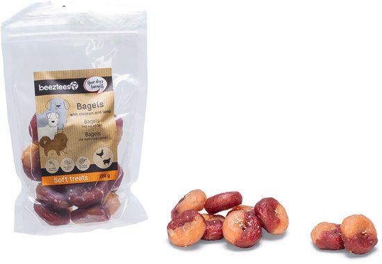 Beeztees Tasty Treats Bagel met Kip en Lam Hondensnacks - 200 gram