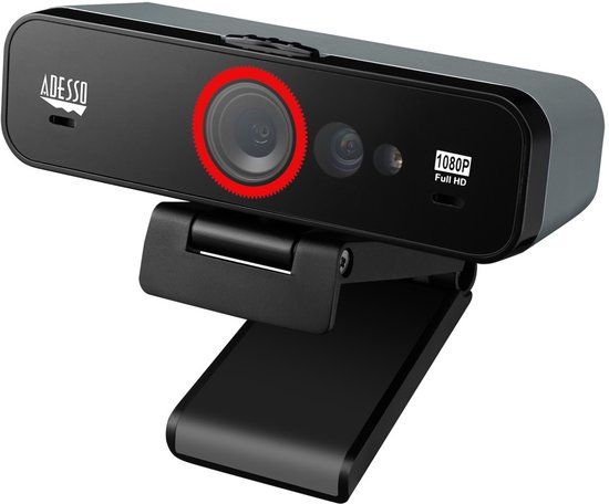 Adesso CyberTrack F1 Full HD-webcam – 1920 x 1080 Pixel – Voor Windows Hello