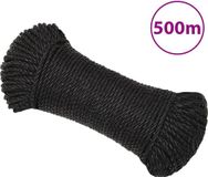 vidaXL Werktouw 3 mm 500 m polypropeen zwart