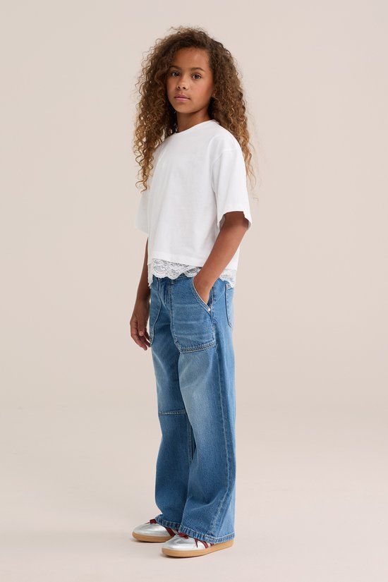 WE Fashion Meisjes T-shirt met kant