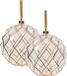 Lumineo Verlichte kerstballen - 2x - glas - aan lint - D20 cm - goud - 15 led lampjes - warm wit