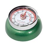 Zassenhaus Keukentimer SPEED | Ø 7 cm x 3 cm | racing green | zonder batterijen | roestvrijstalen behuizing | eierwekker magnetisch | retro keukenwekker analoog | keukenklok | 55 minuten mechanisch