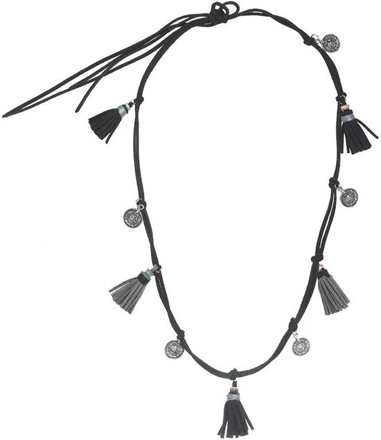 Joboly Ibiza boho ketting - Dames - Zwart - 115 cm