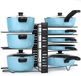 Ibenzoa® Belle Rangement de cuisine avec supports de casseroles réglables et organisateur de couvercles pour une utilisation efficace de l'espace