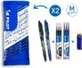 Pilot FriXion Ball Uitwisbare Pen - 0,7mm - Blauw & Zwart - 2 Stuks + 6 Navullingen + Wisser