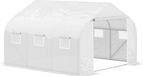 Serre modèle tunnel - Serre tunnel 13,35 m² - 4,5 x 3 x 2 mètres - Châssis en acier galvanisé - Film PE haute densité - Double porte - 6 volets roulants