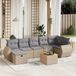 Prolenta Maison Exclusive - Tuinset voor de tuin, bestaande uit 8 delen, met kussens, in een mix van beige kleur, gemaakt van polyrotan