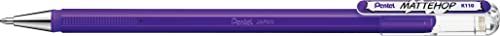 Pentel K110-VVX Mattehop Gelrollerball met zeer dekkende inkt in matte afwerking, model met dop, 1VE = 12 stuks, paars