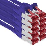 1aTTack.de 5m CAT6 LAN-netwerkkabel RJ45 1000 Mbit, 10 stuks - paars