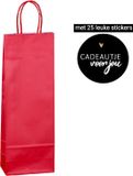 Packadi 25 x Wijntas 14+8x39cm Rood
