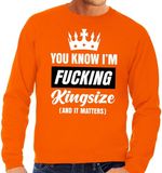 Bellatio Decorations Shoppartners Bv Grote maten Fucking Kingsize oranje sweater - grote maten trui - Koningsdag kleding XXXXL