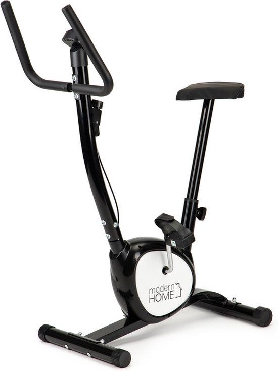 Hometrainer zwart - 4 programma's - Verstelbaar - Hartslagfunctie - 100 kg - 2 kg vliegwiel