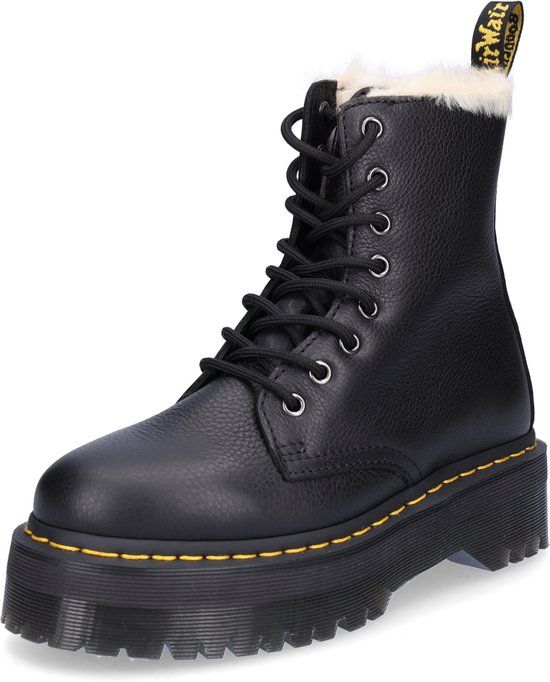 Dr. Martens Jadon FL Black Pisa Veterboots Zwart Leer Textiel Rubber Unisex Volwassenen Maat 42